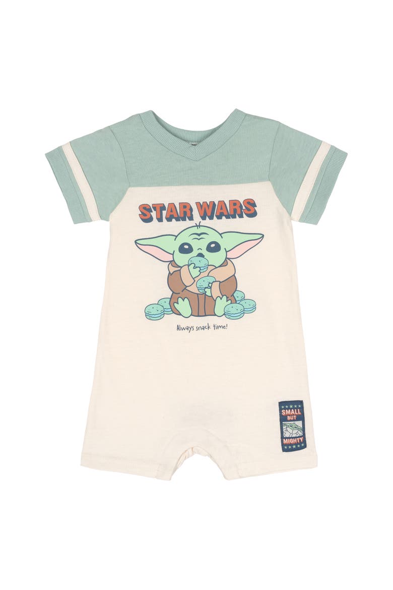 The Mandalorian Grogu Athletic One Piece Romper, Main, color, Sage Cream Grogu