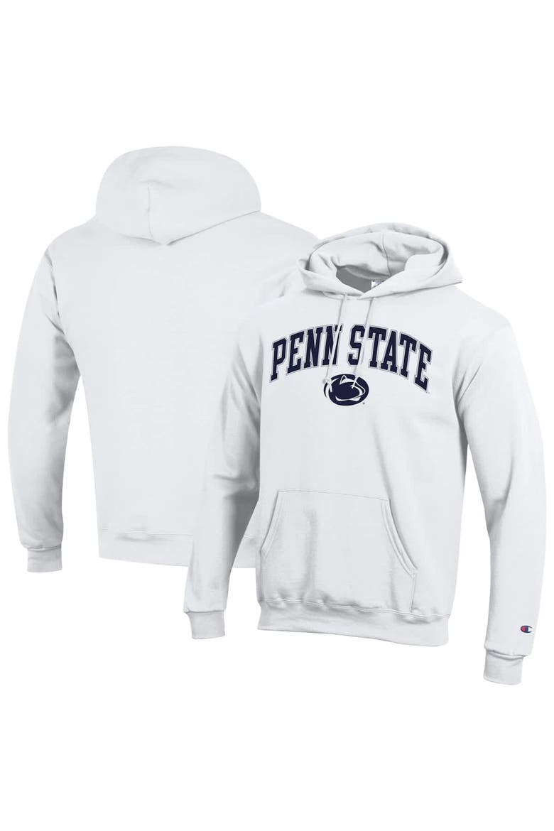 Men's Champion  White Penn State Nittany Lions Arched Logo Fleece Pullover Hoodie, Alternate, color, White