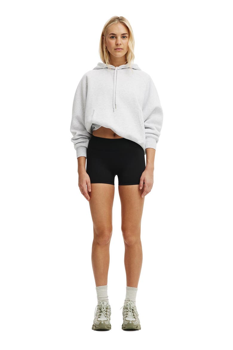 Women's Active Plush Essential Raglan Hoodie, Alternate, color, Cloudy Grey Marle