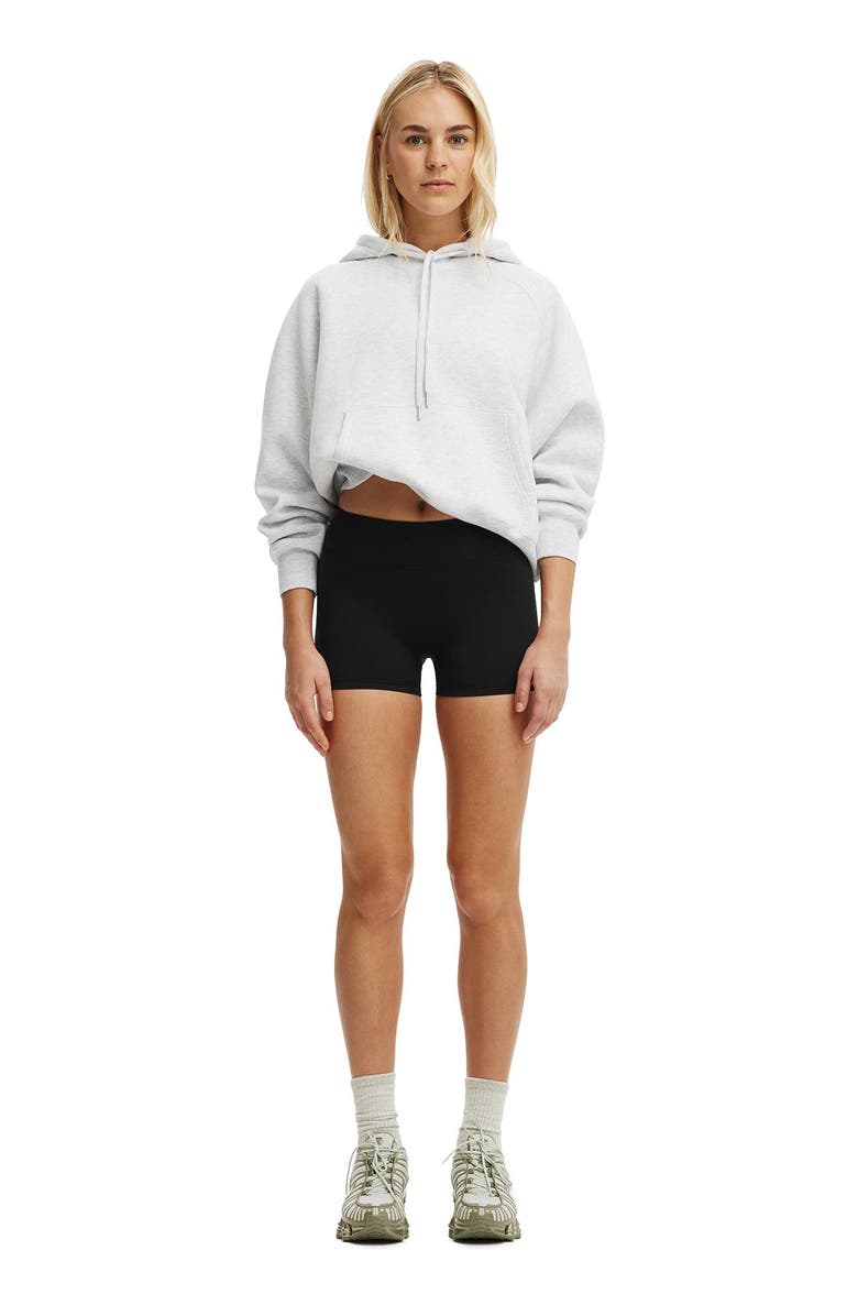 COTTON ON BODY Women's Active Plush Essential Raglan Hoodie, Alternate, color, Cloudy Grey Marle
