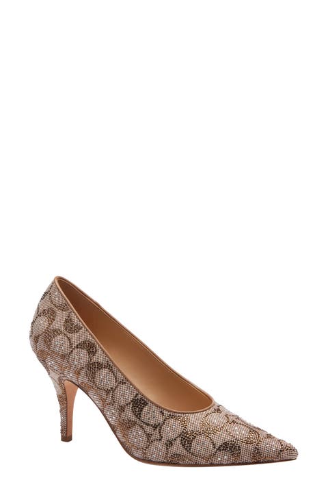 Daisy Signature Crystal Jacquard Pointed Toe Pump (Women)