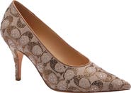 COACH Daisy Signature Crystal Jacquard Pointed Toe Pump