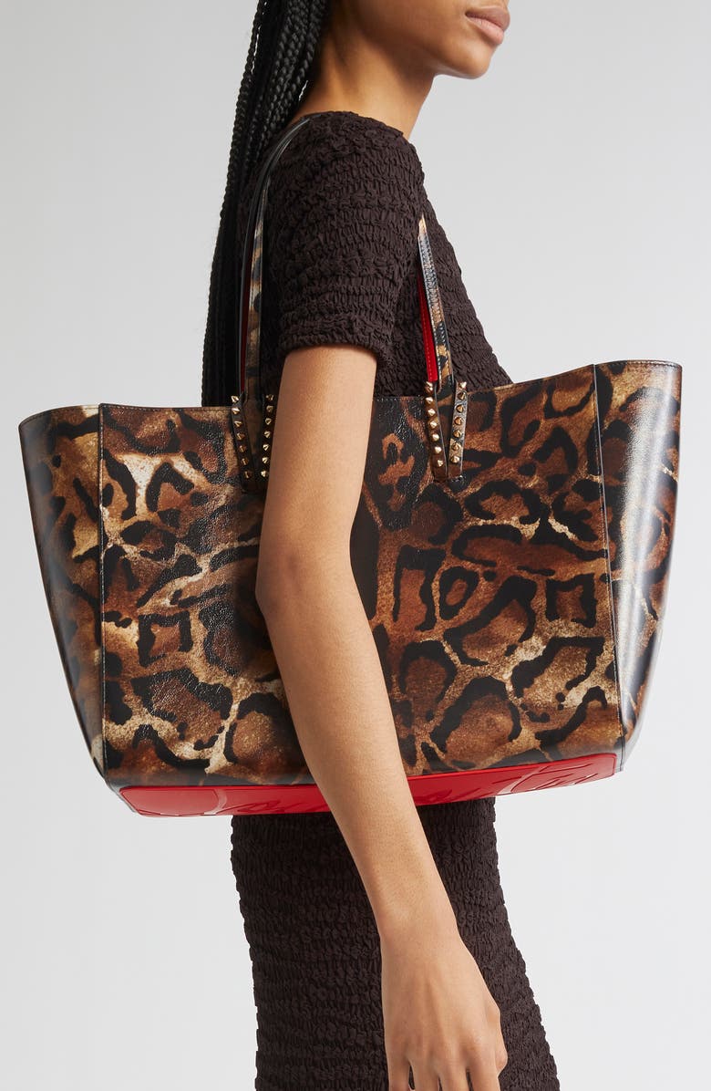 Christian Louboutin Large Cabata Soft Leather Tote, Alternate, color, Brown/ Gold