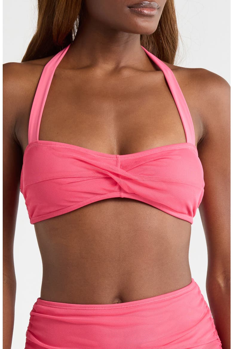 Twist Front Mesh Bikini Top, Main, color, RASPBERRY SOLID