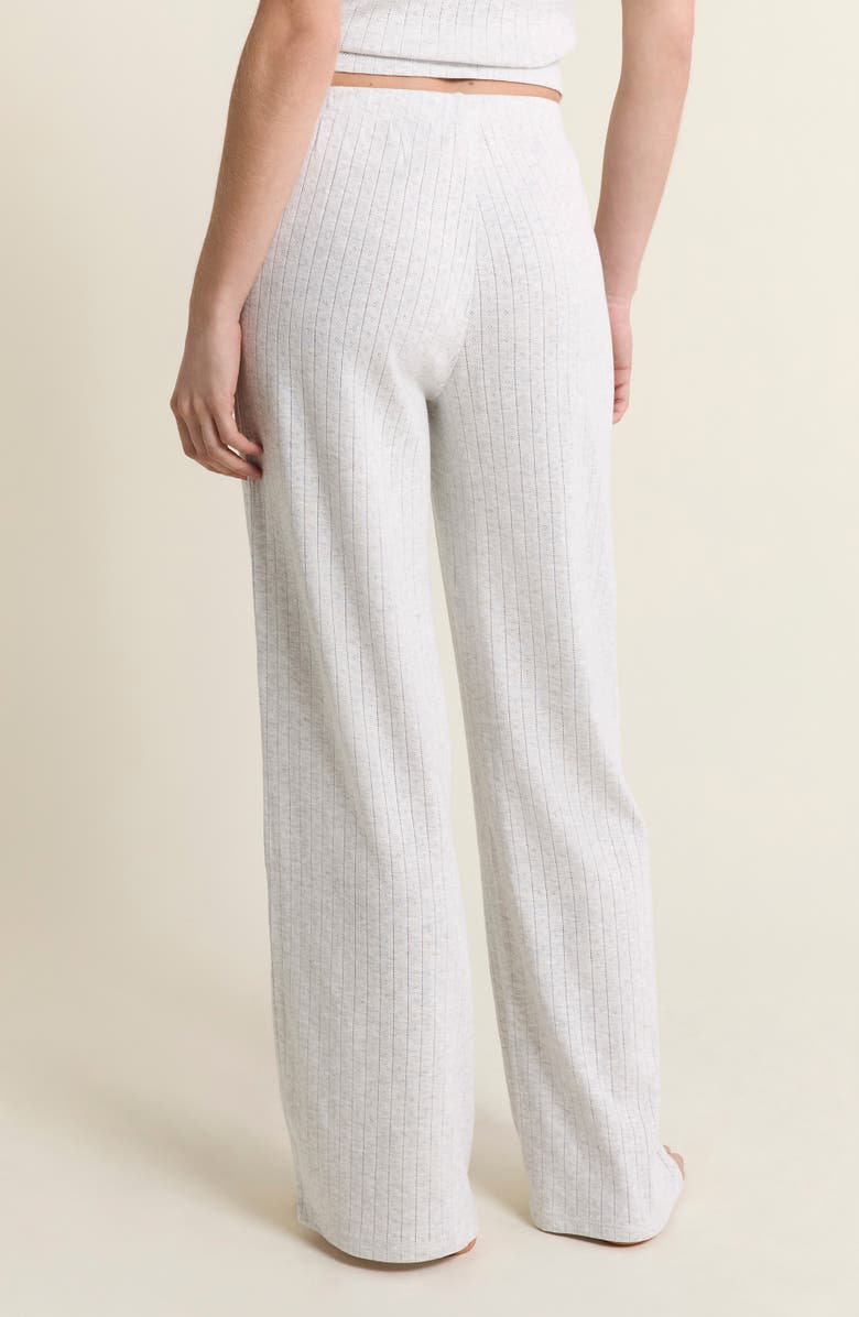 Etam Katell Pointelle Cotton Pajama Pants, Alternate, color, Grey