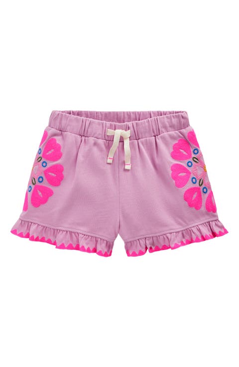 Kids' Embroidered Cotton Jersey Shorts (Toddler, Little Kid & Big Kid)