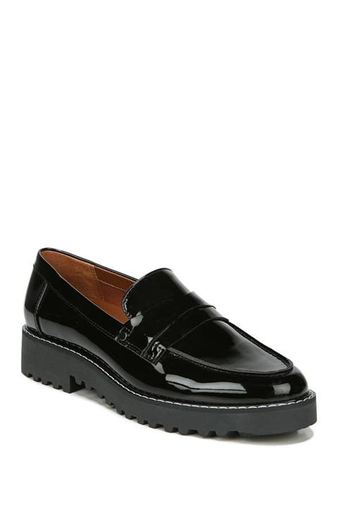 Plain black loafers fashion women's