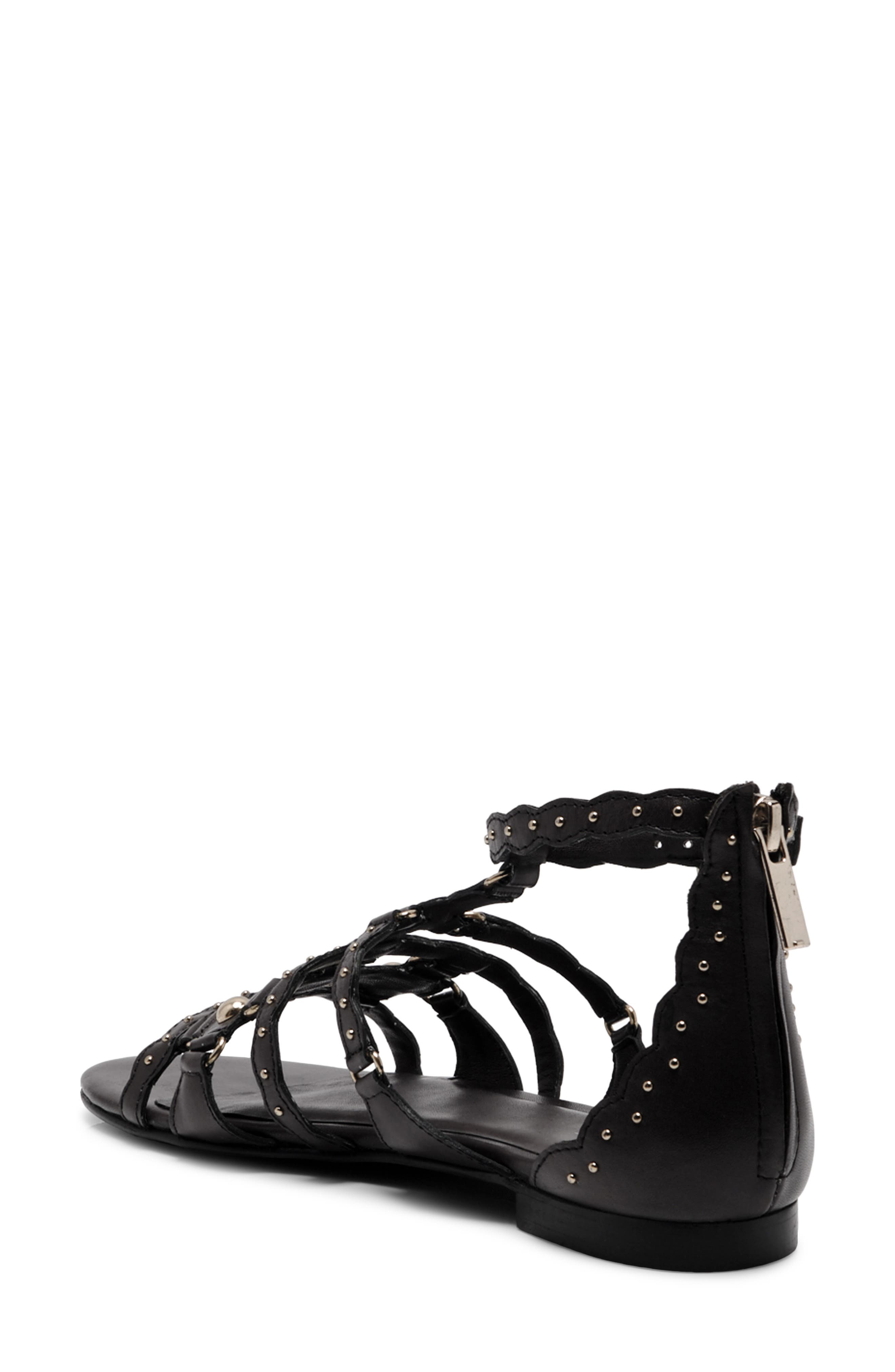 Jade Gladiator Ankle Strap Sandal, Alternate, color, BLACK