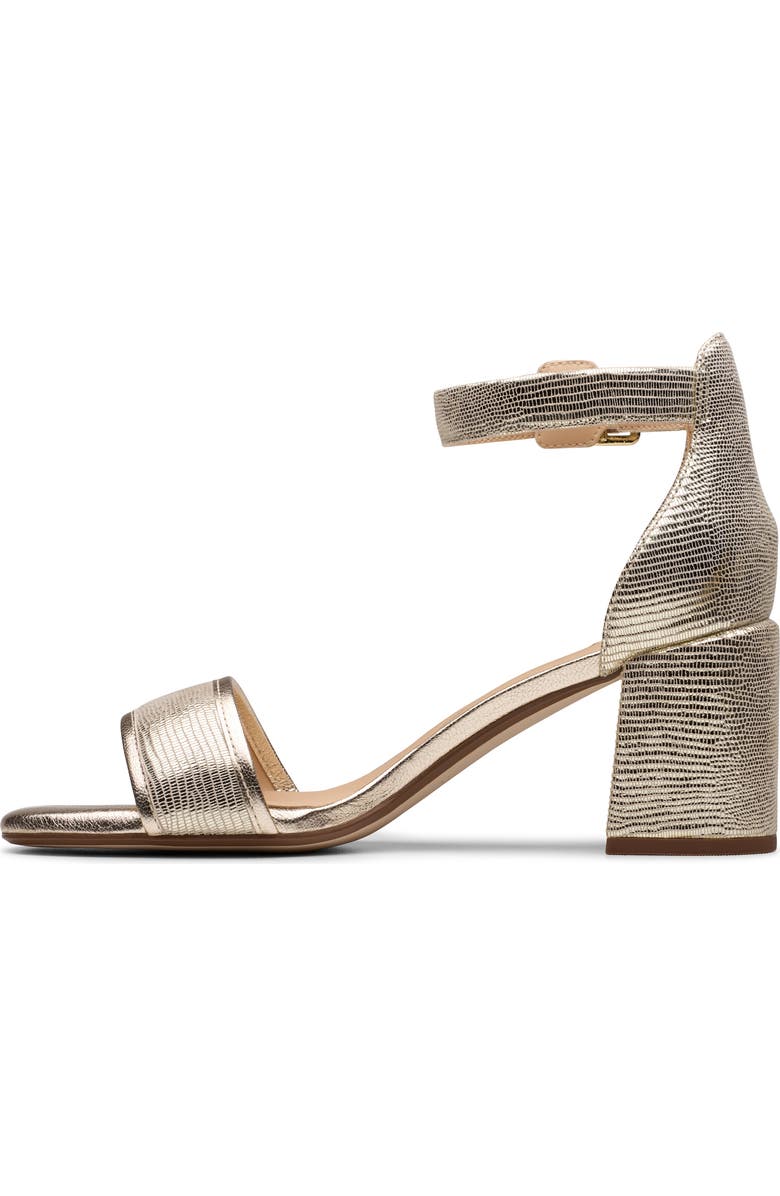 Clarks<sup>®</sup> Ezoria Mae Ankle Strap Sandal, Alternate, color, Champagne Interest
