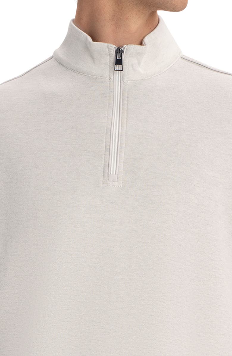 Bugatchi Comfort Cotton Blend Quarter Zip Pullover, Alternate, color, Chalk