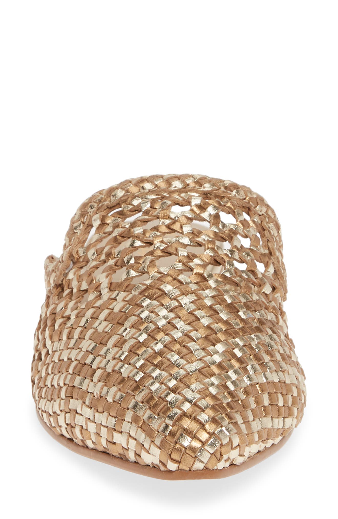 42 Gold Corra Woven Loafer Mule, Alternate, color, 