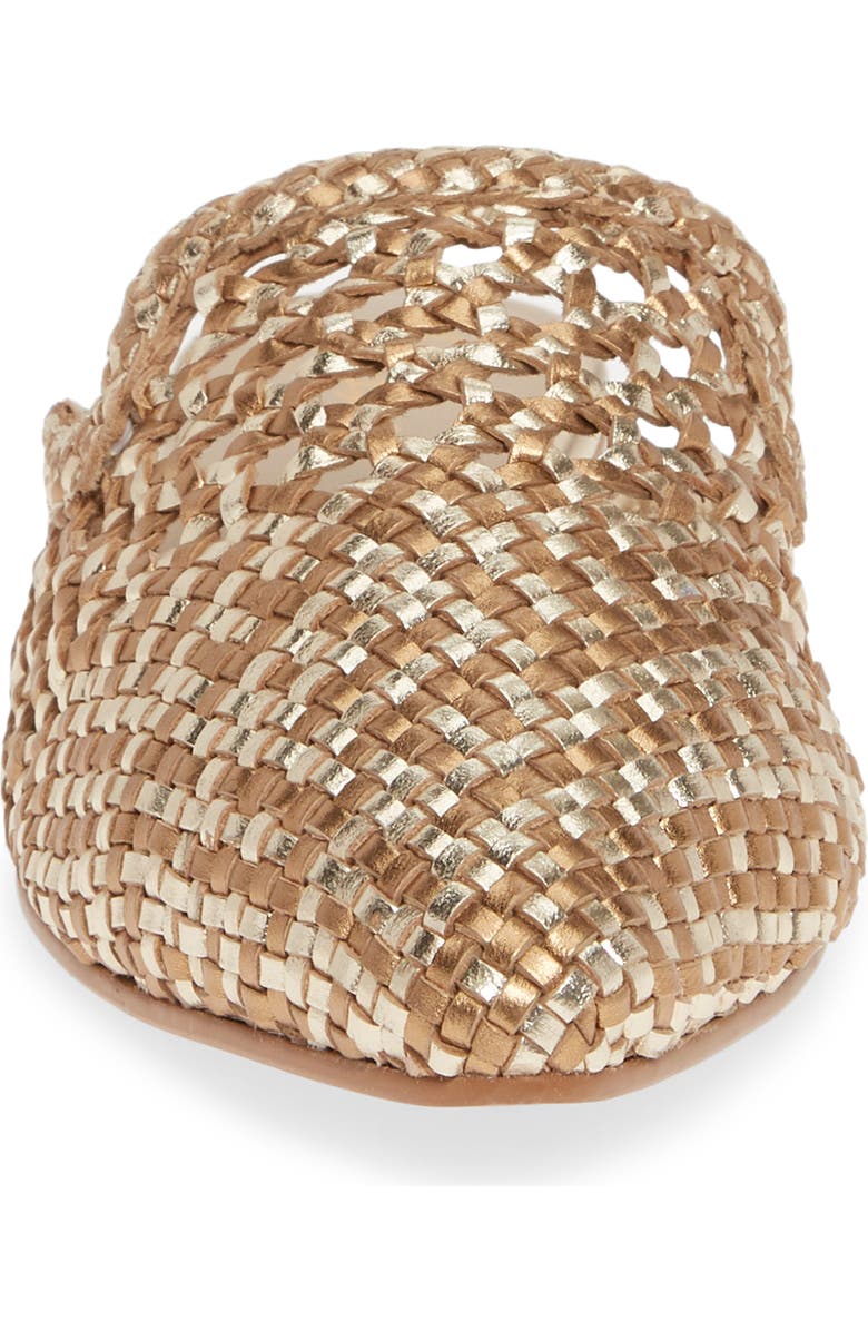 42 Gold Corra Woven Loafer Mule, Alternate, color,