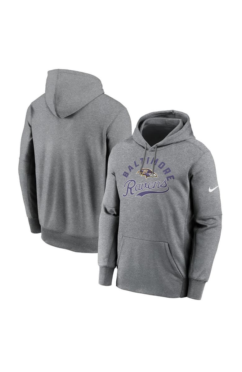 Nike Men's Nike Heather Gray Baltimore Ravens Performance Fleece Pullover Hoodie, Main, color, Heather Gray