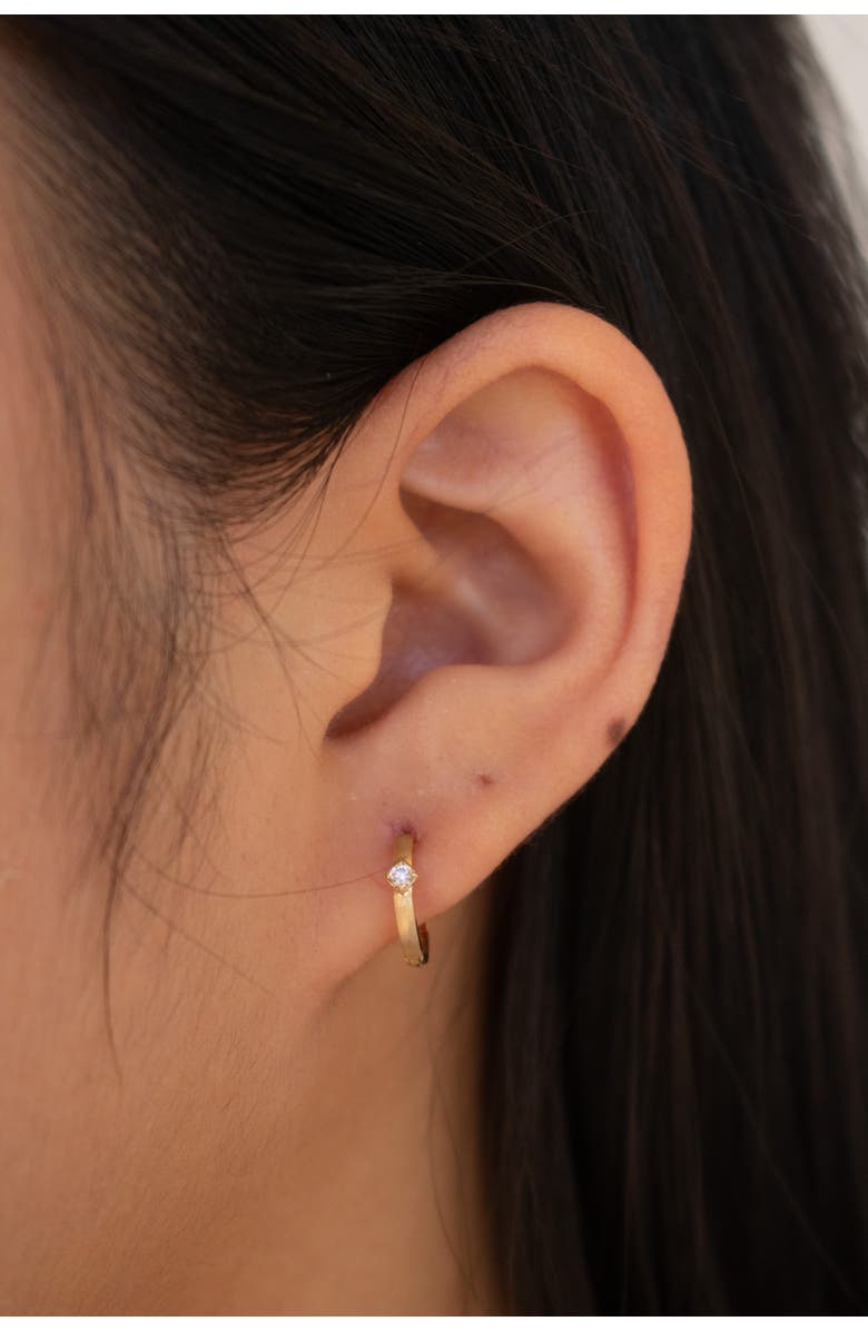 Set & Stones Lima 14k Gold Diamond Huggies, Alternate, color, Yellow Gold