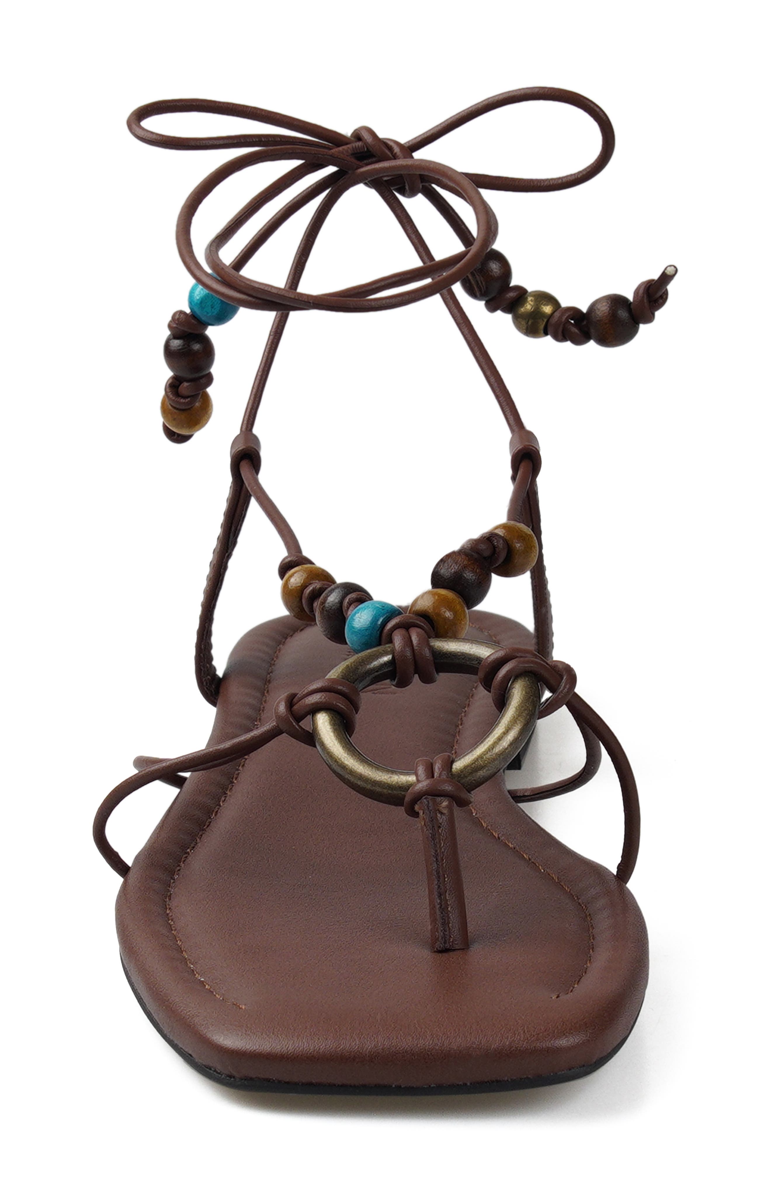 Sabinna Leather Sandal, Alternate, color, COGNAC LEATHER