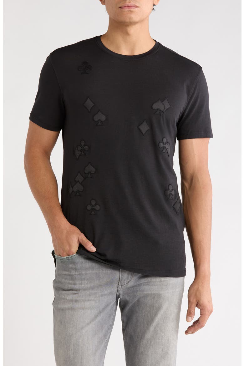 Suits Appliqué Organic Cotton T-Shirt, Main, color, BLACK