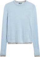 Griffen Double Trim Wool & Cashmere Crewneck Sweater