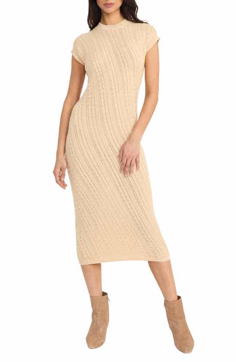 The Good Journey Cap Sleeve Midi Sweater Dress