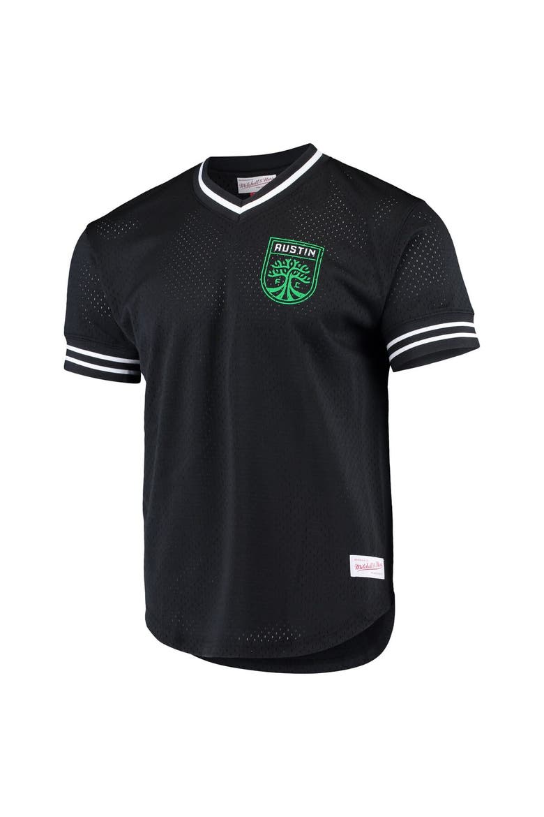 Men's Mitchell & Ness Black Austin FC Mesh V-Neck T-Shirt, Alternate, color, Black