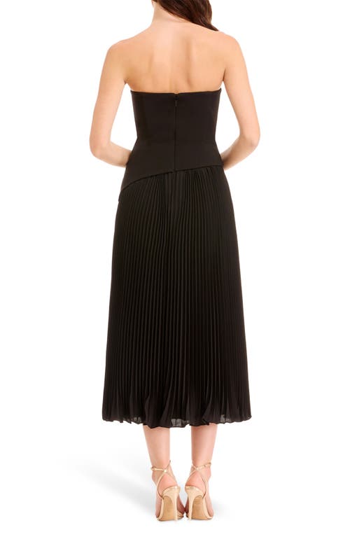 Dress The Population Kacey Strapless Midi Dress In Black