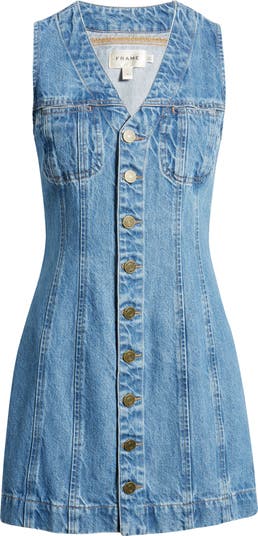 FRAME Sleeveless Denim Trucker Minidress | Nordstromrack