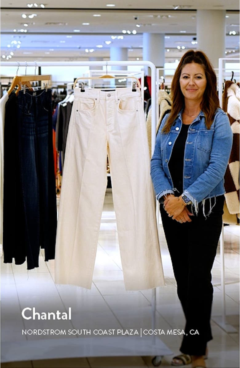 Taylor High Waist Fray Hem Wide Leg Jeans, sales video thumbnail
