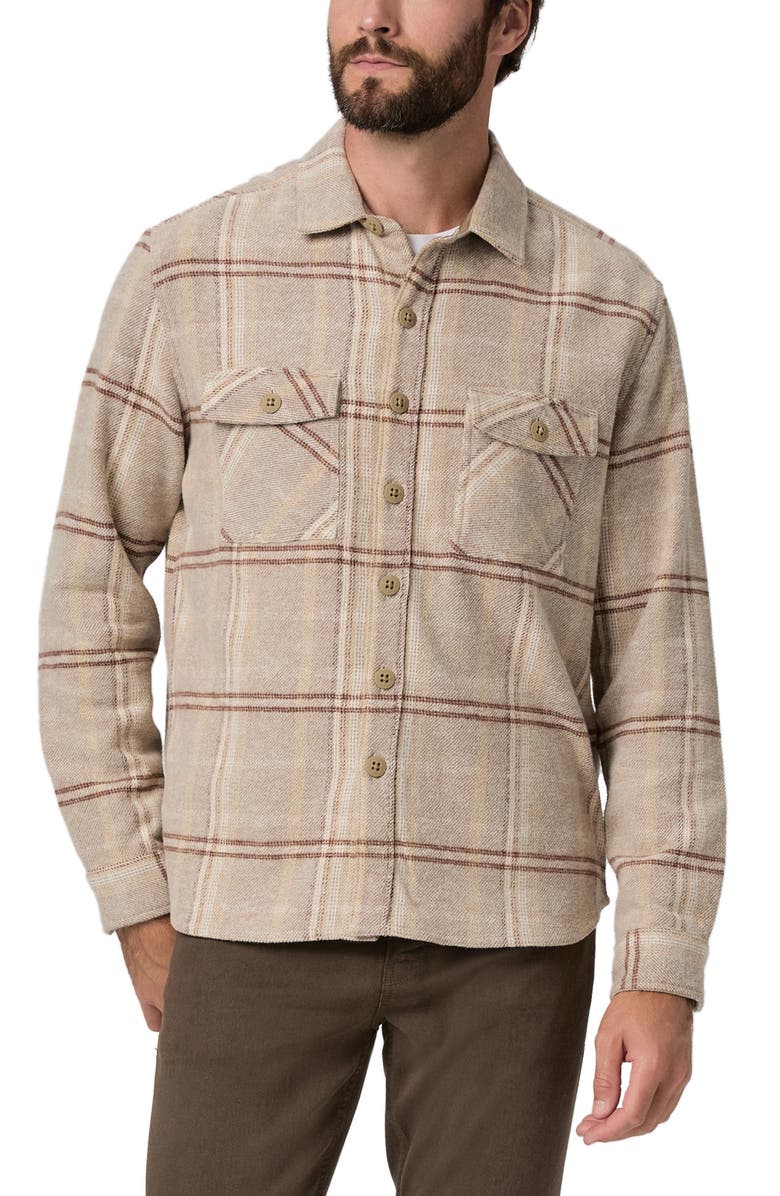 PAIGE Seymore Brushed Cotton Overshirt, Main, color, Rustic Plaid