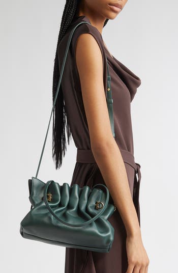 Small Gancio Piercing Soft Leather Shoulder Bag
