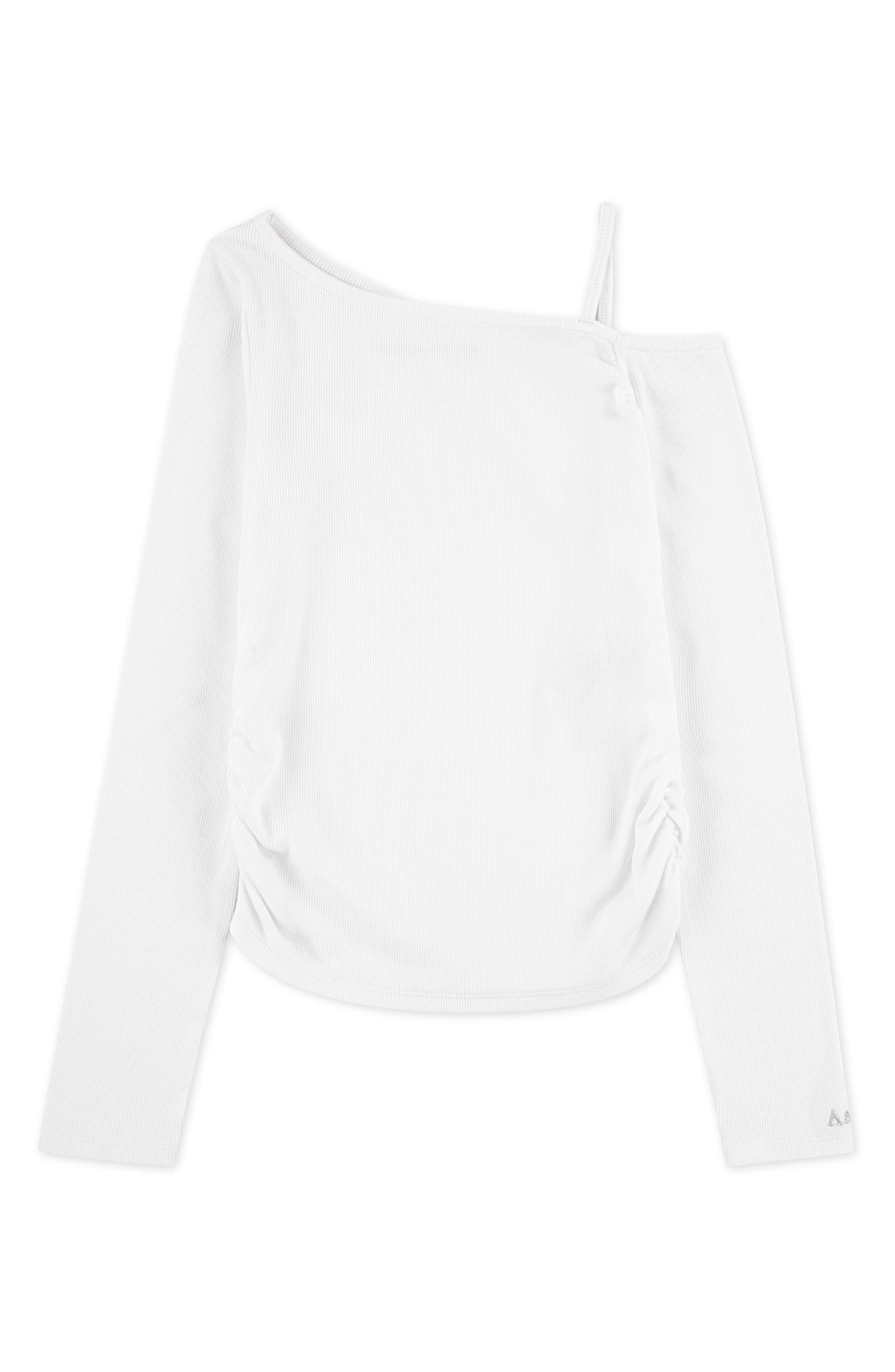 abercrombie kids Kids' Ruched Asymmetric Cotton Blend Top