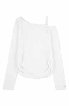 abercrombie kids Kids' Ruched Asymmetric Cotton Blend Top