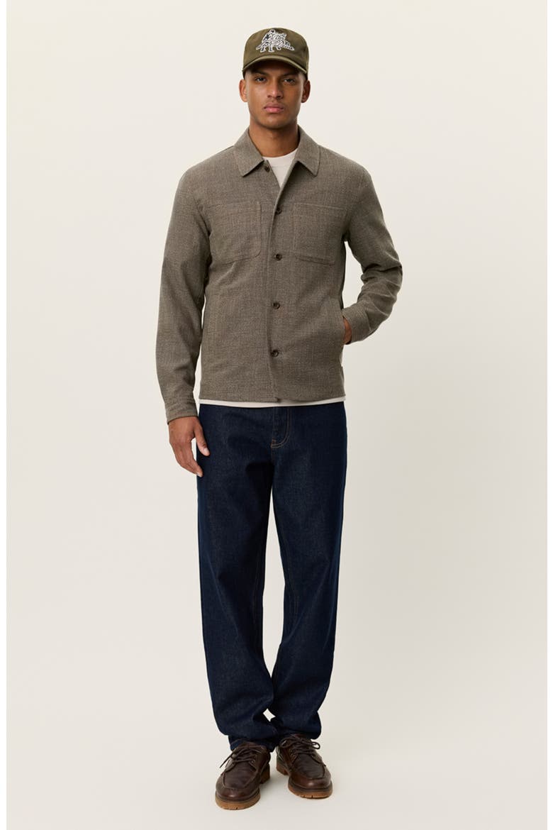Marseille Mélange Shirt Jacket, Alternate, color, TEAK BROWN