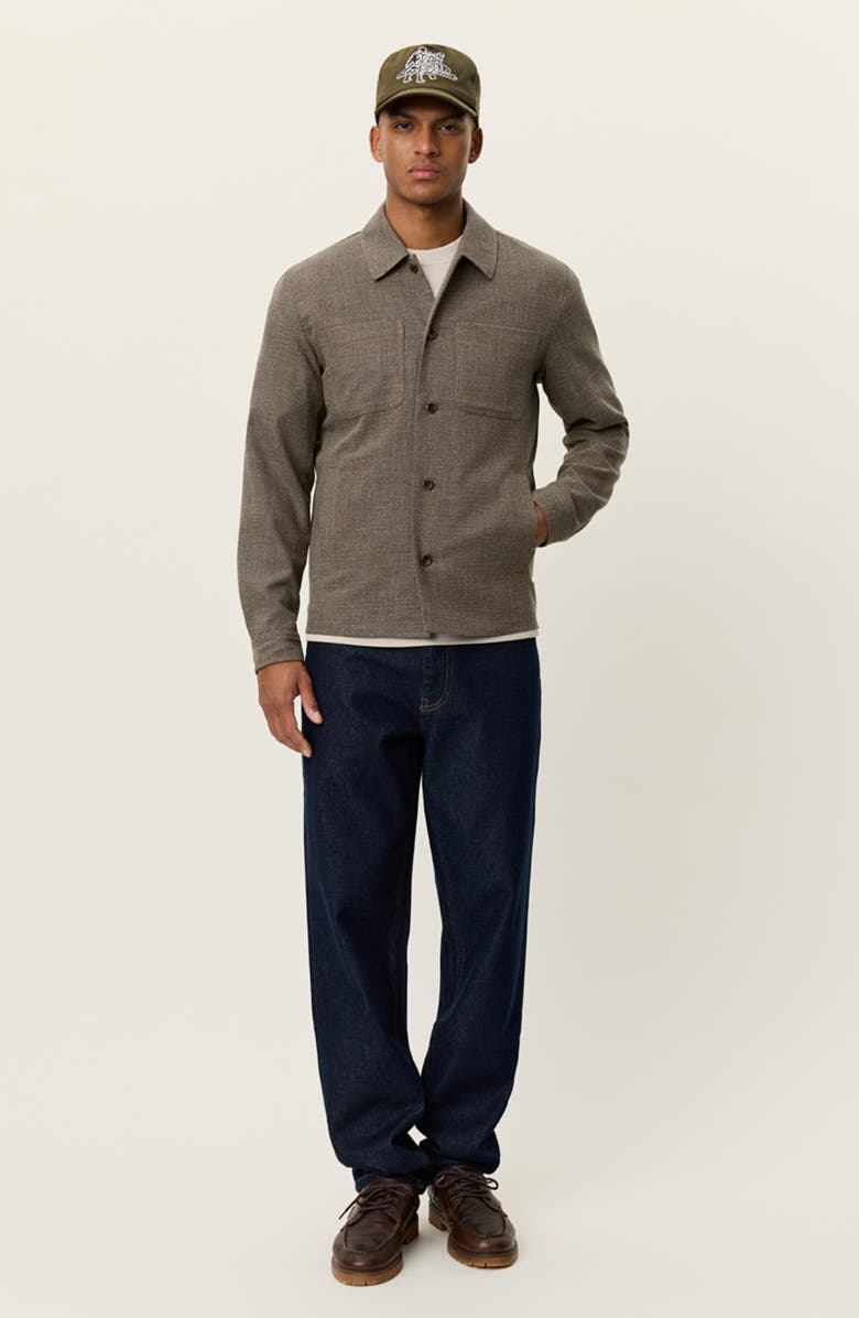 Les Deux Marseille Mélange Shirt Jacket, Alternate, color, Teak Brown