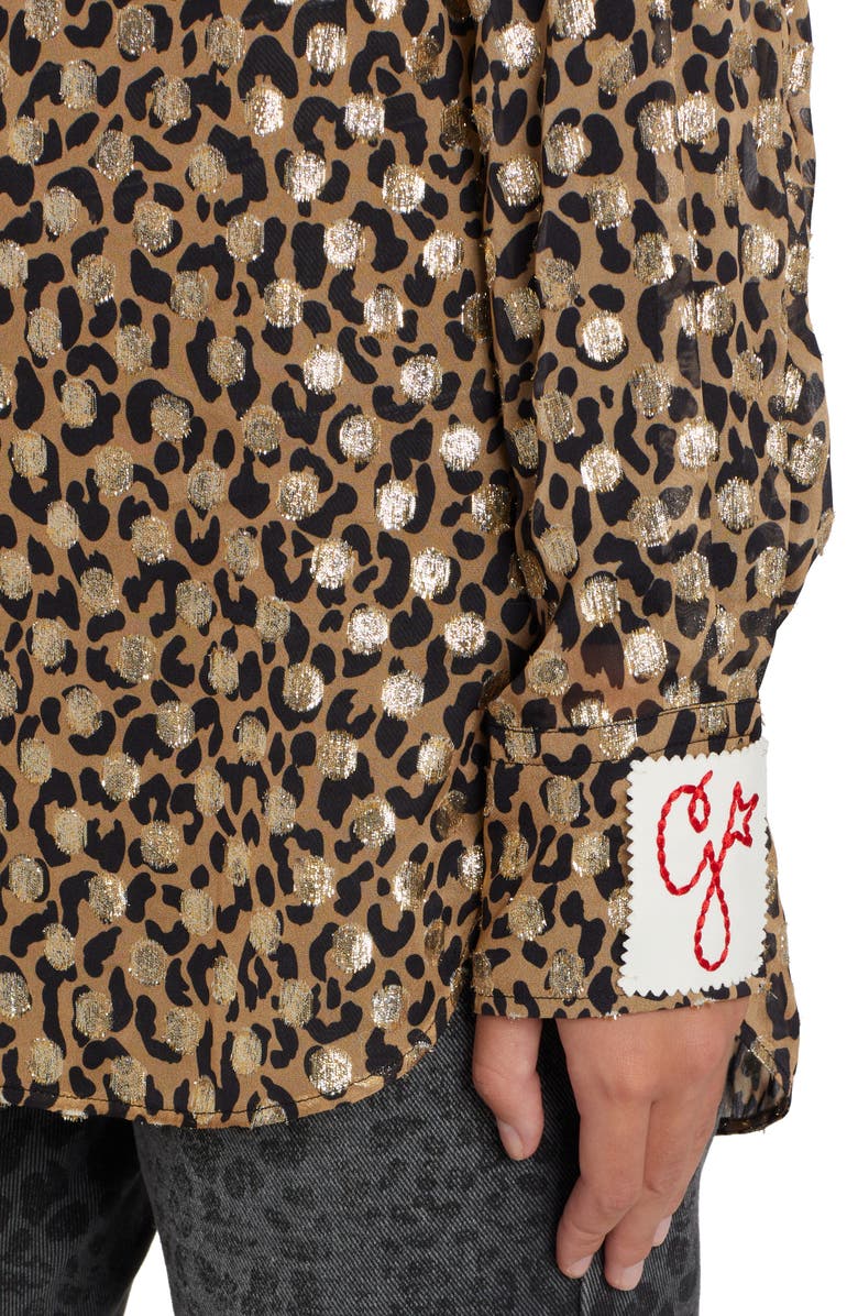 Golden Goose Batilda Shimmer Dot Fil Coupé Blouse, Alternate, color,