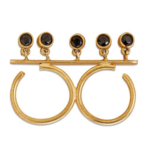Dhwani Bhansal Kandi Double Ring In Gold Plated