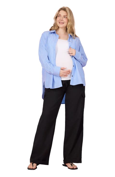 Long Sleeve Button-Up Poplin Shirt