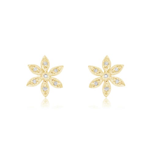 The Lovery Fine Jewelry Diamond Flower Stud Earrings In Gold