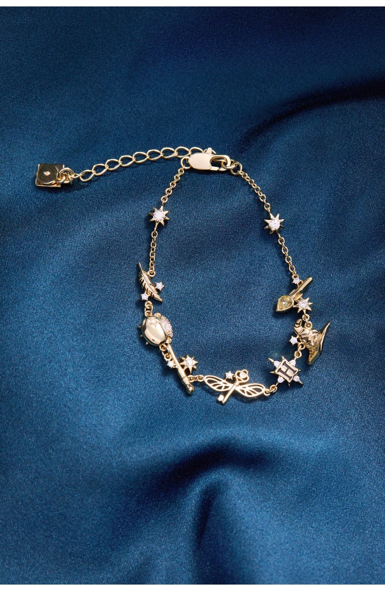 Alex and Ani Harry Potter Mixed Icon Inline Charm Bracelet, Alternate, color, Gold