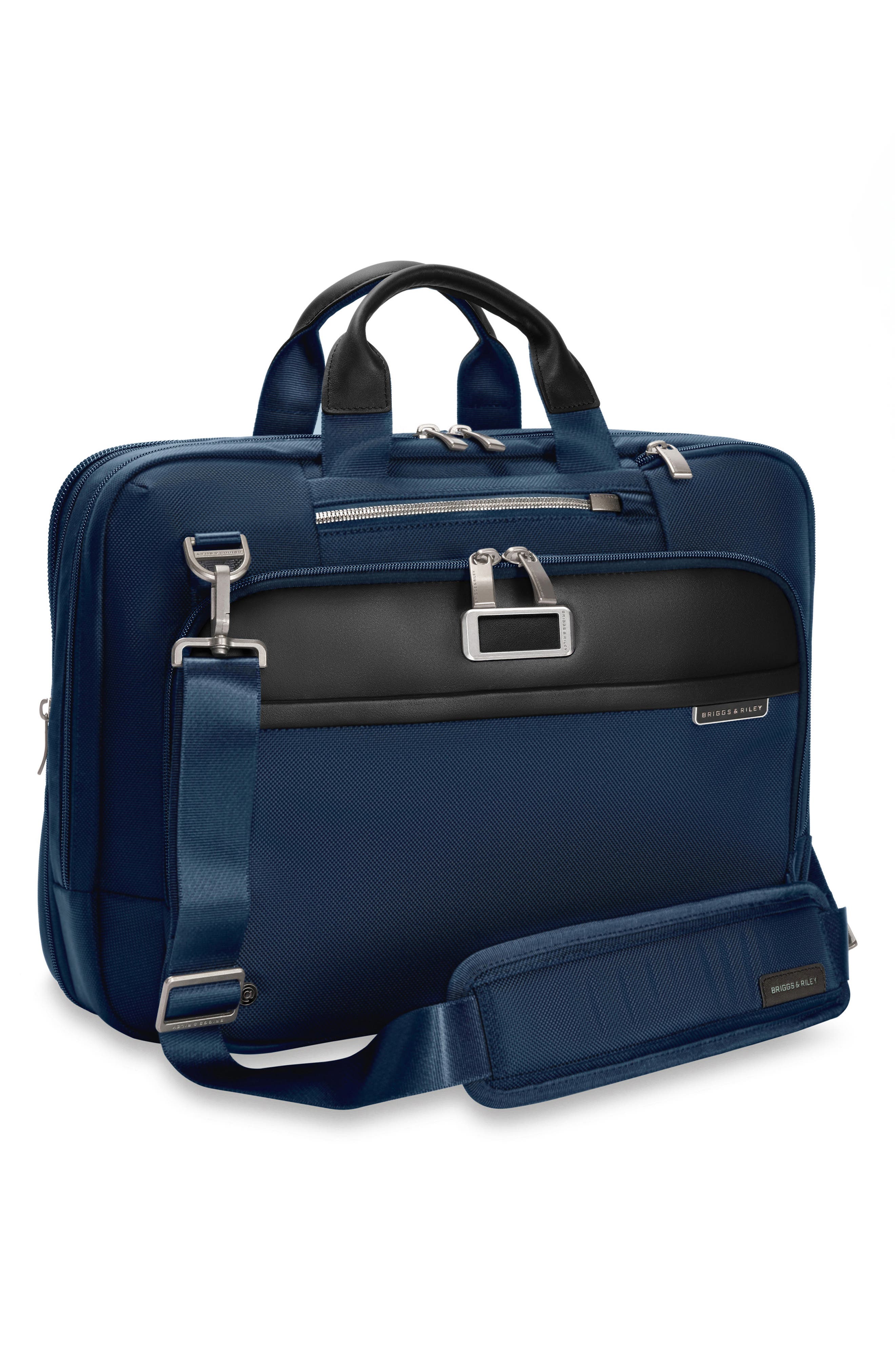 @Work Medium Expandable Briefcase, Alternate, color, NAVY