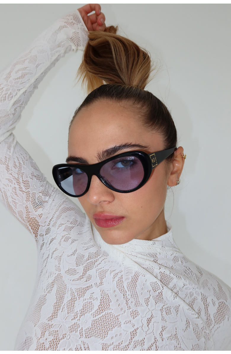 INDY Liotta Round Polarized Sunglasses, Alternate, color, Blue