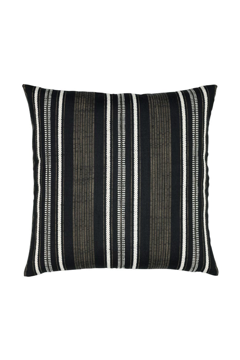 Pathway Textured Stripe Indoor & Outdoor Woven Accent Pillow, Main, color, Ebony