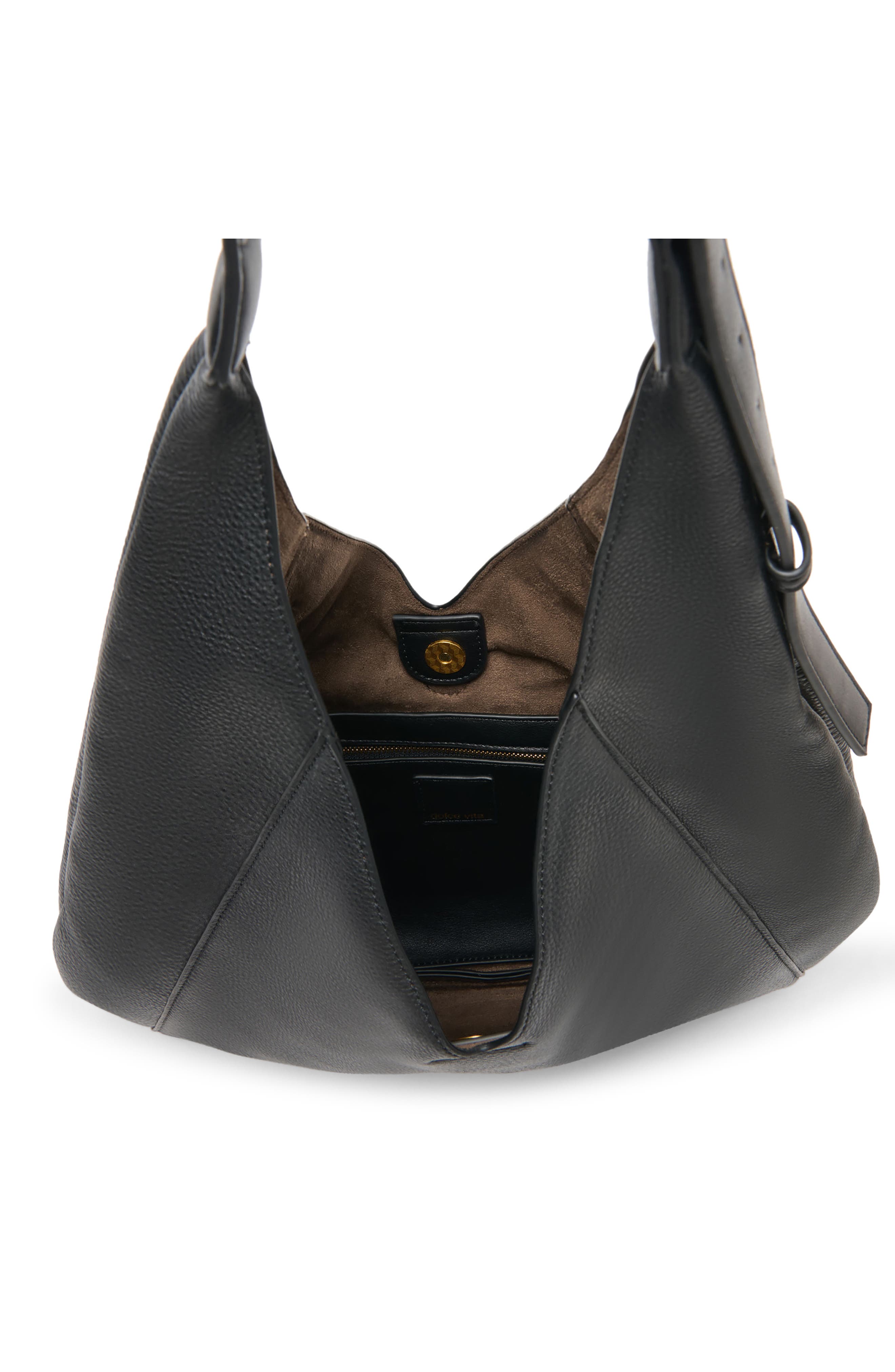 Mercer Leather Shoulder Bag, Alternate, color, BLACK LEATHER