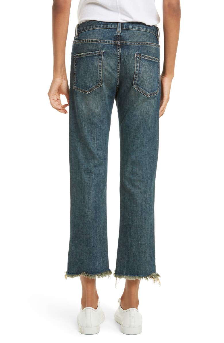 Nili Lotan Raw Edge Crop Boyfriend Jeans, Alternate, color, 