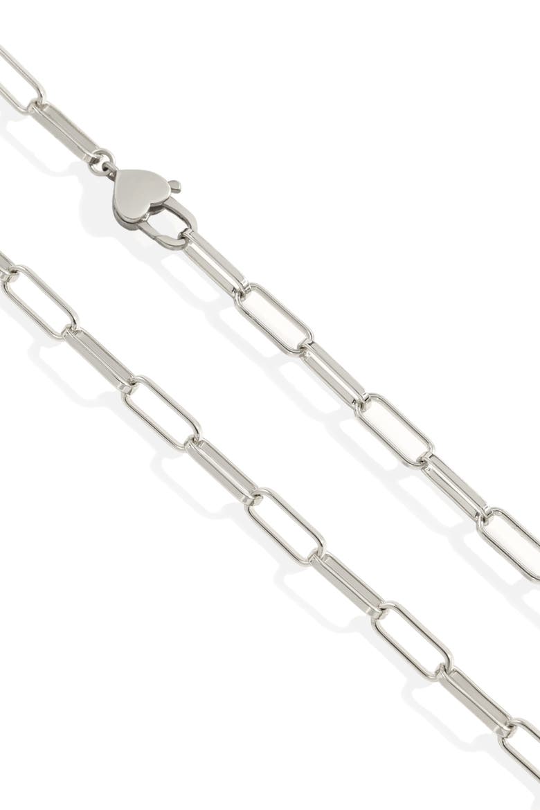 Heart Padlock Necklace, Alternate, color, Silver