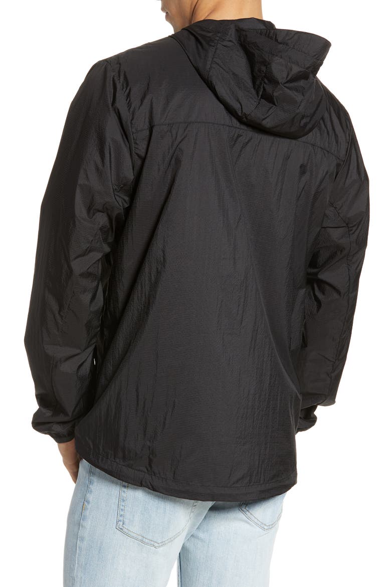 Packable Hooded Anorak, Alternate, color, BLACK/ BLACK/ WHITE