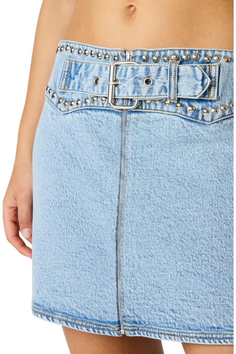 Alondra Denim Miniskirt, Alternate, color, HAZEY BLUE