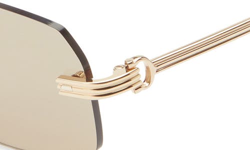 Cartier 59mm Rimless Rectangular Sunglasses In Neutral
