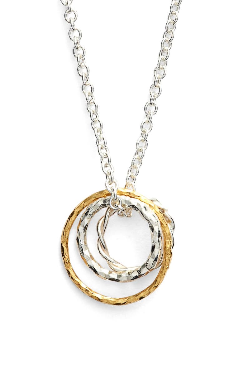 'Karma' Circle Pendant Necklace (Nordstrom Exclusive), Alternate, color, SILVER