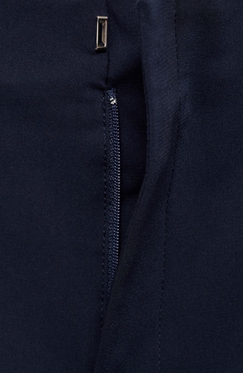 MANGO High Waist Cotton Shorts, Alternate, color, Navy