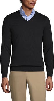 Lands' End School Uniform  Cotton Modal Fine Gauge V-neck Sweater
