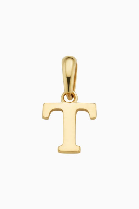 14K Gold My Letter Initial Pendant Charm